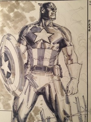  Captain America by Ron Garney (Art Process)