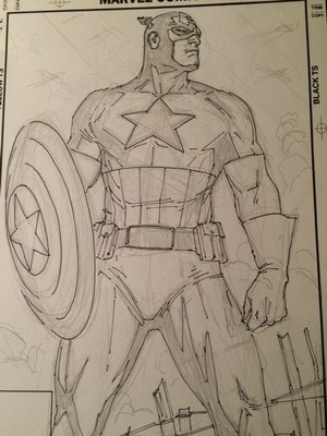 Captain America by Ron Garney (Art Process)