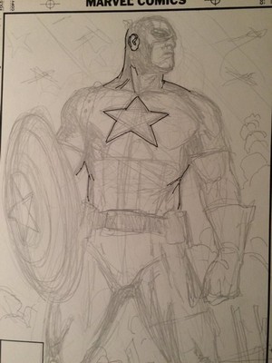  Captain America door Ron Garney (Art Process)
