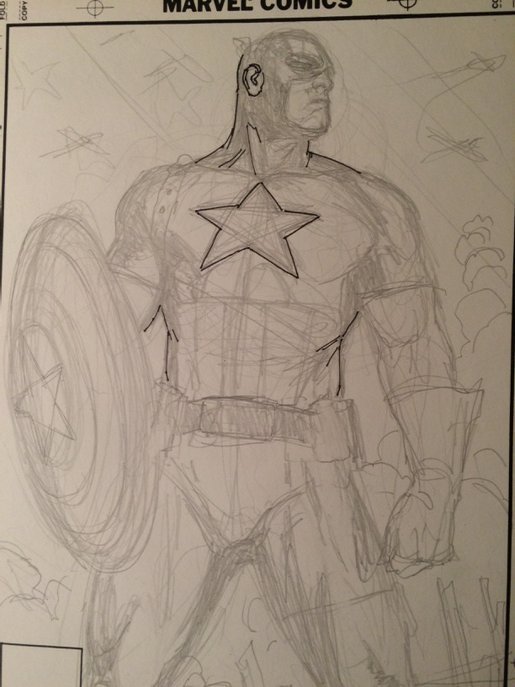 Captain America by Ron Garney (Art Process)