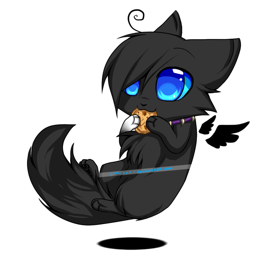 Chibi scourge with wings eating a cookie!