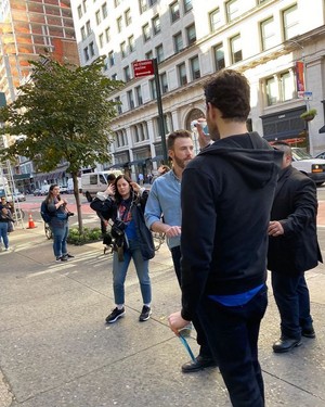  Chris Evans Filming “Billy on the Street” in New York (October 24, 2019)