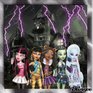 Frankie Stien, Clawdeen Wolf, Cleo De Nile, Draculaura ans Abbey Bominable
