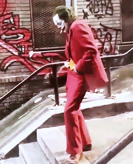  Joaquin Phoenix dancing on the set of Joker