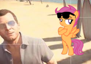  Michael chillin with scootaloo~