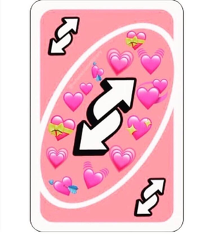 Pink reverse uno card