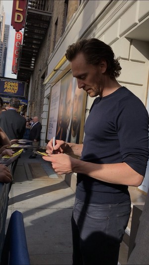  Tom at the stage door of Bernard B Jacobs Theatre after performing Betrayal on September 8, 2019