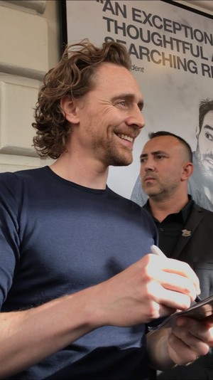  Tom at the stage door of Bernard B Jacobs Theatre after performing Betrayal on September 8, 2019