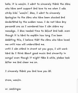  Woojin's Letter translation