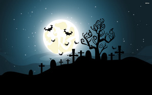 halloween night in the cemetery