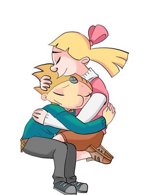  Arnold and Helga hug