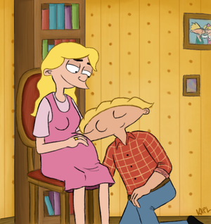  Arnold and his pregnant wife Helga