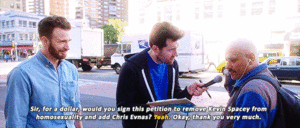  Billy on the jalan with Chris Evans (and Paul Rudd)