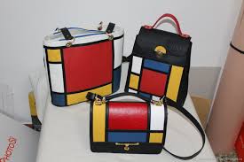  Color Block Handbag Set