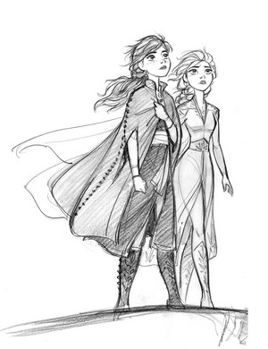 Frozen 2 Concept Art - Anna and Elsa