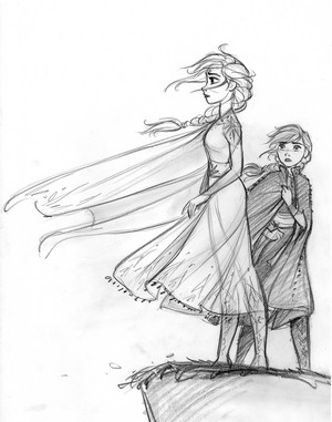  ফ্রোজেন 2 Concept Art - Elsa and Anna