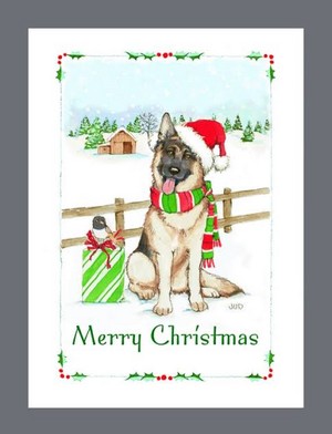  German Shepherd क्रिस्मस Card