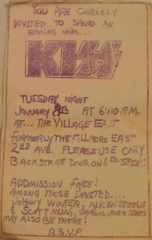  키스 ~East Village, Manhattan...January 8, 1974 (Fillmore East)