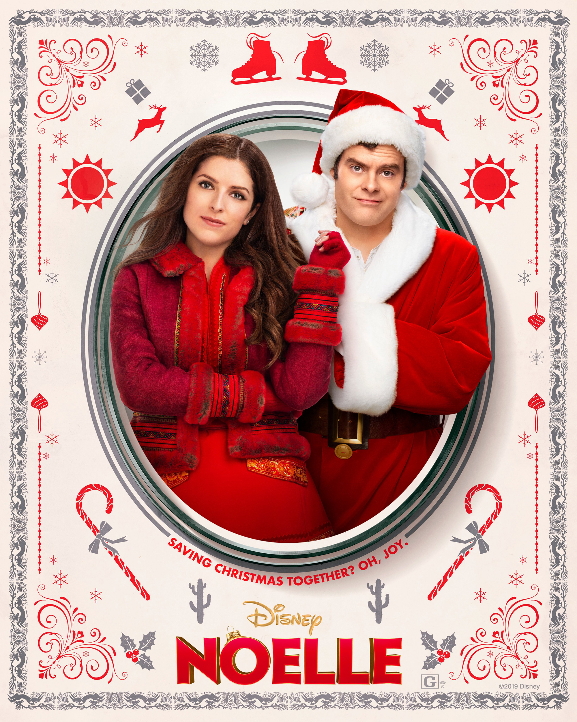 Noelle (2019) Character Poster - Anna Kendrick as Noelle Kringle and Bill Hader as Nick Kringle