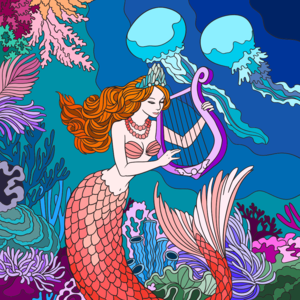 Sirena che suona la lira