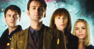 The Tenth Doctor with Rose Tyler, Donna Noble & Capt. Jack Harkness