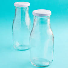  Vintage Glass lait Bottles
