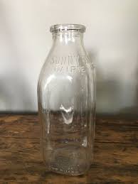  Vintage Glass leite Bottle