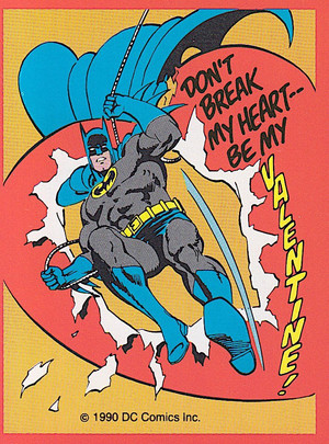  Batman on a Valentine's Tag Card