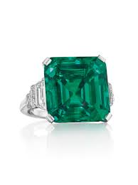  smaragd, emerald Rockefeller Diamond Ring