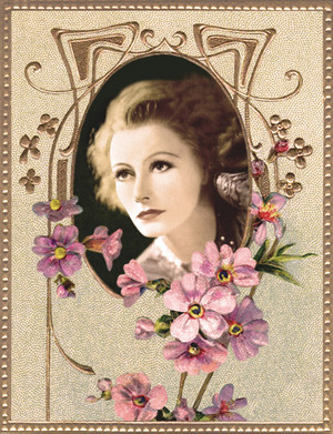  Greta Garbo Floral Frame