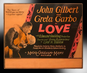  Greta Garbo ~ John Gilbert ~ l’amour ~ Glass Slide