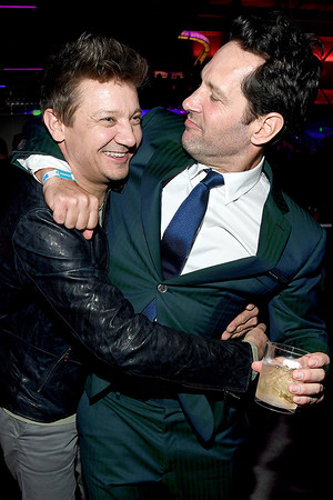 Jeremy Renner and Paul Rudd attend AT-T TV Super Saturday Night on February 01, 2020 in Miami