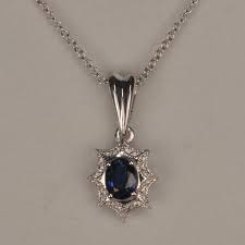  Midnight Blue Sapphire And Diamond Pendant