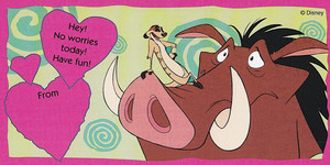  The Lion King - Valentine's araw Cards - Timon and Pumbaa