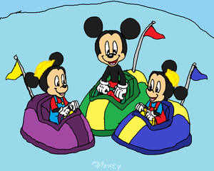  A دن at the Park (Mickey and his twin Nephews Morty and Ferdie). Bumping Karts