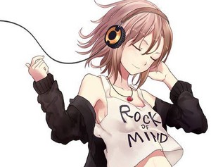  アニメ girl listening to 音楽