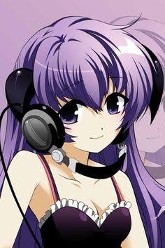 Anime girl listening to music 