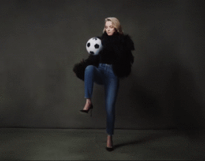 Jodie with a soccer ball