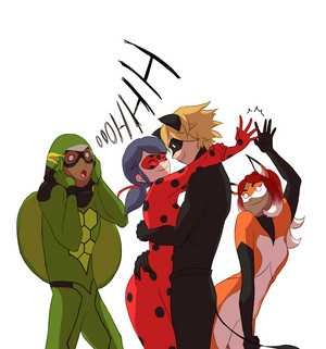  Ladybug and Chat Noir with Carapace and Rena Rouge