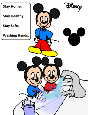  Mickey watch his nephews Morty and Ferdie Washing Hands.