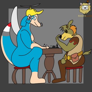  Rufus n Bridgie plays Chess