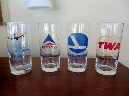 Vintage Airline Drinking Glasses