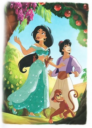  Walt Disney picha - Princess Jasmine, Prince Aladin & Abu