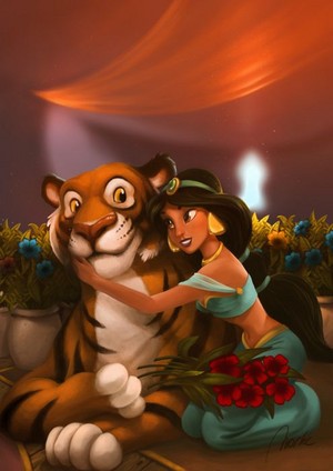 Walt Disney Fan Art - Rajah & Princess Jasmine