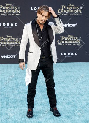  *Johnny Depp on red carpet for premiere of Pirates of the Caribbean*