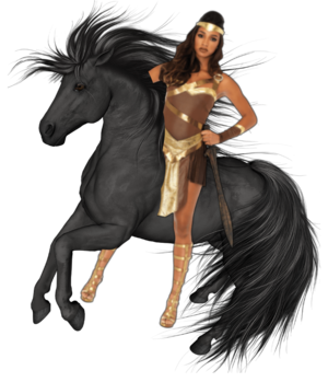 Amazon Warrior on horseback