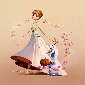  Anna and Olaf in La Reine des Neiges 2