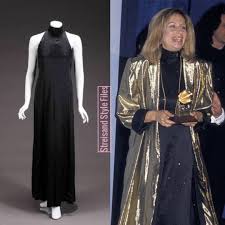 Barbra Streisand Wearing A Dress Designed By Nolan Miller