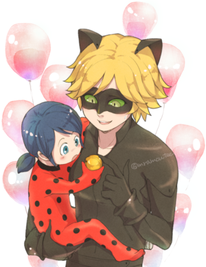  Chat Noir and Baby Marinette