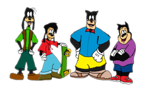  Goofy and Max and Pete and PJ (A Goofy Movie)